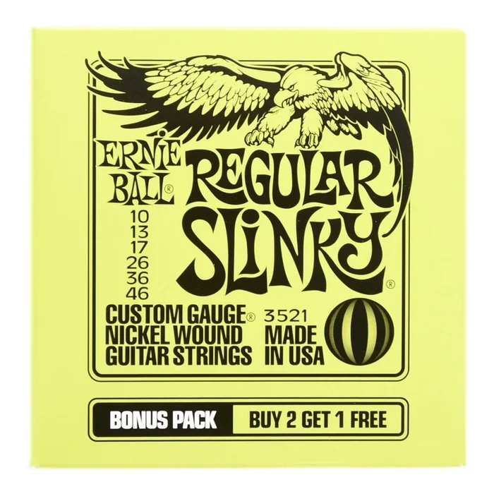 Ernie Ball Regular Slinky 10-46 Bonus Pack