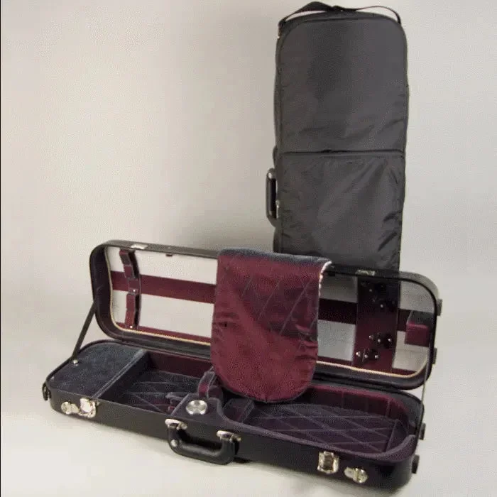 Étui pour violon oblong Bobelock 1060, noir/rouge fumé