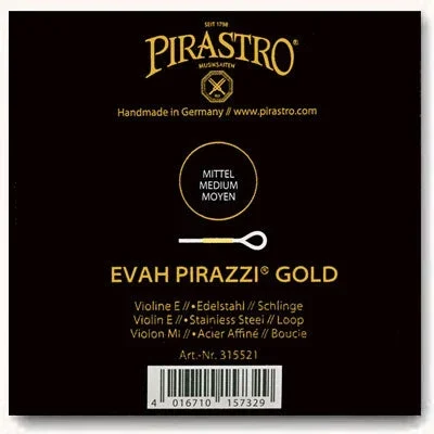 Evah Pirazzi Gold Violin E String – Loop (Stainless Steel)