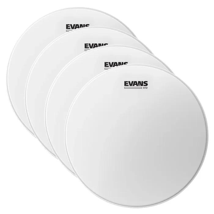 Evans 16″ G12 Coated White Drum Head (4 Pack Bundle)