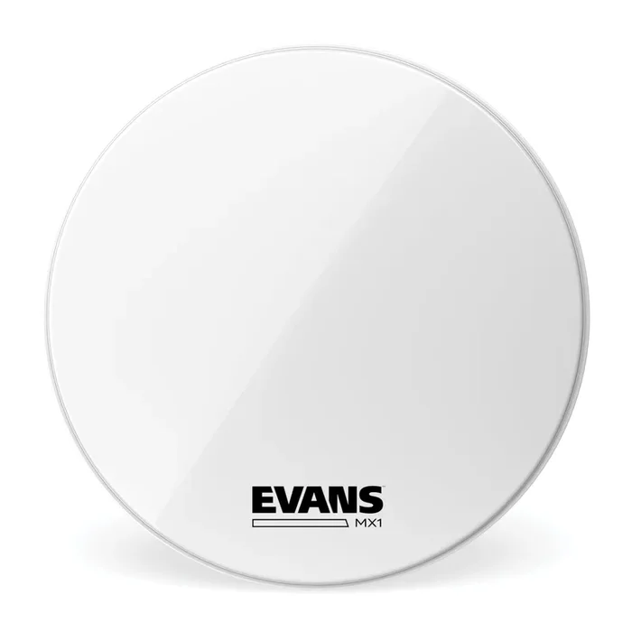 Evans MX1 White Marching Bass Drum Head, 22 Inch