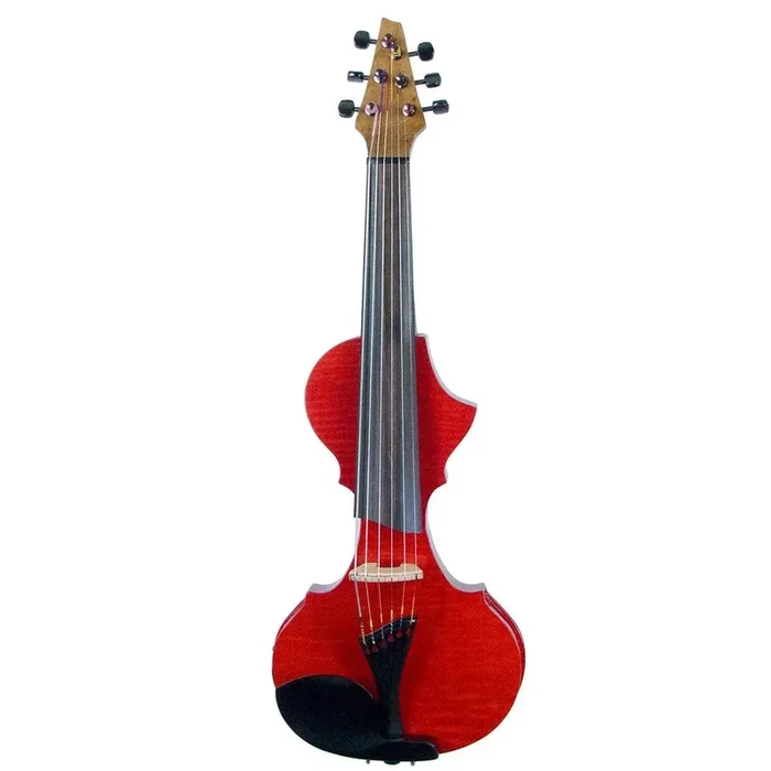 EVL Quartet Violín eléctrico de 6 cuerdas, arce rojo con puente de Barbera