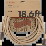 Fender 18.6′ Angled Festival Instrument Cable, Pure Hemp, Natural