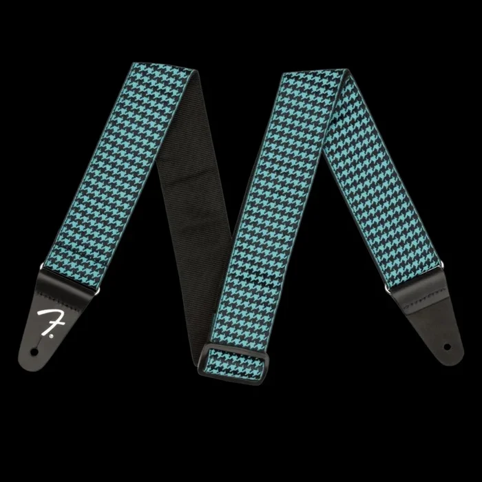 Fender 2″ Houndstooth Jacquard Guitar Strap – Black/Teal