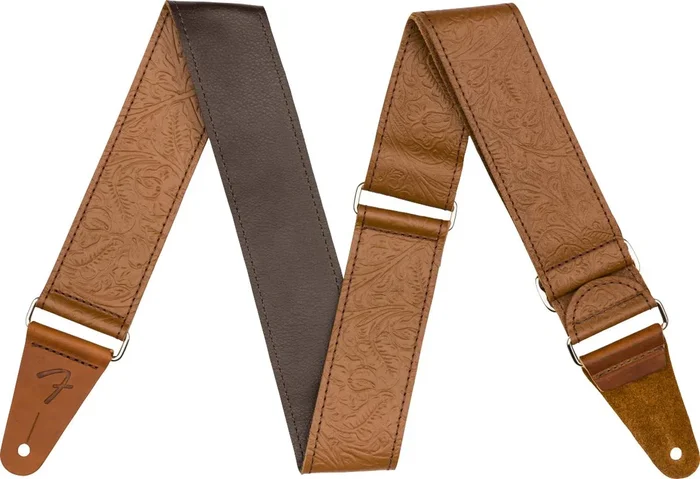 Fender 2″ Tooled Leather Strap | Brown