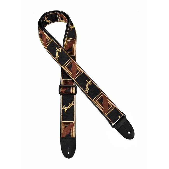 Fender 2 Inch Monogrammed Strap Black/Yellow/Brown