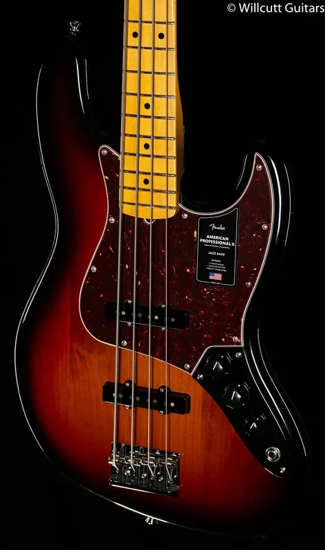 Fender American Professional II Jazz Bass 3-Color Sunburst Maple Fingerboard Bass Guitar (733)