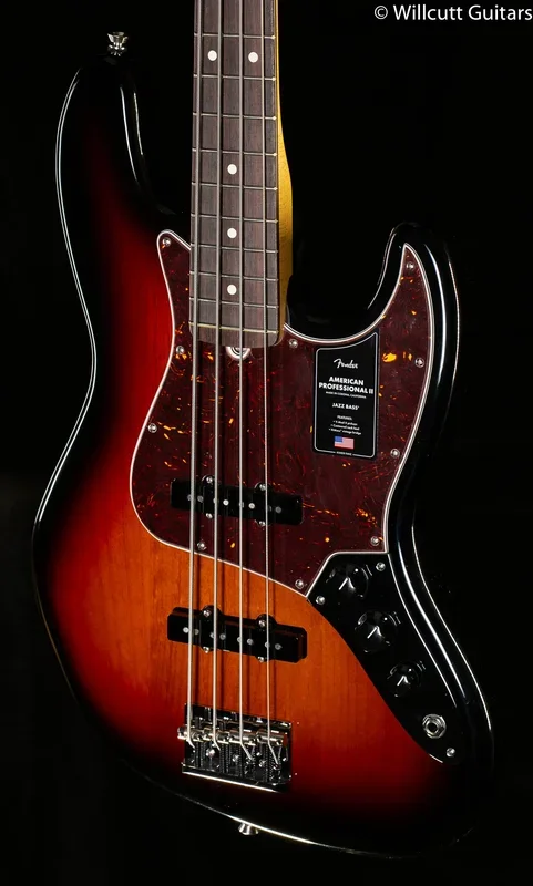 Fender American Professional II Jazz Bass, Rosewood Fingerboard, 3-Color Sunburst (302)