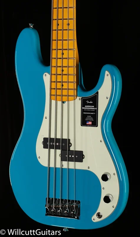 Fender American Professional II Precision Bass V Maple Fingerboard Miami Blue (085)