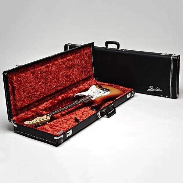 Fender Deluxe Case Stratocaster/ Telecaster Black Tolex (Orange Plush Interior)