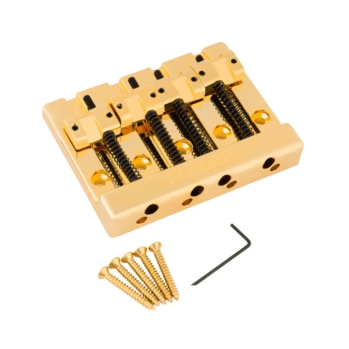 Fender HiMass 4-String Bass Bridge Assembly with Brass Saddles – Gold