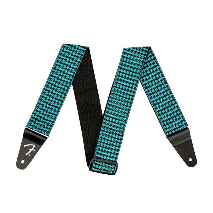 Fender Houndstooth Jacquard Guitar Strap Teal 2″