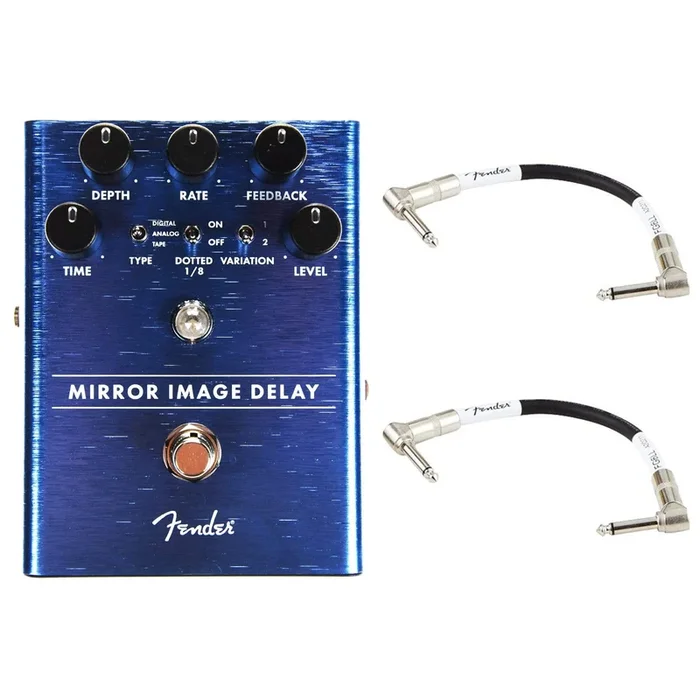 Fender Mirror Image Delay Pedal Bundle w/ Patch Cables