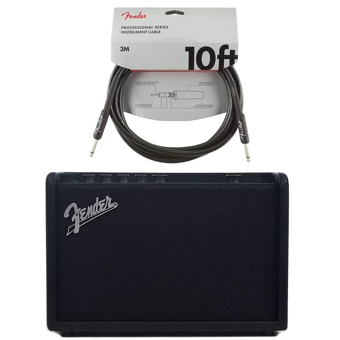 Fender Mustang GT-40 Combo Guitar Amplifier Cable Bundle