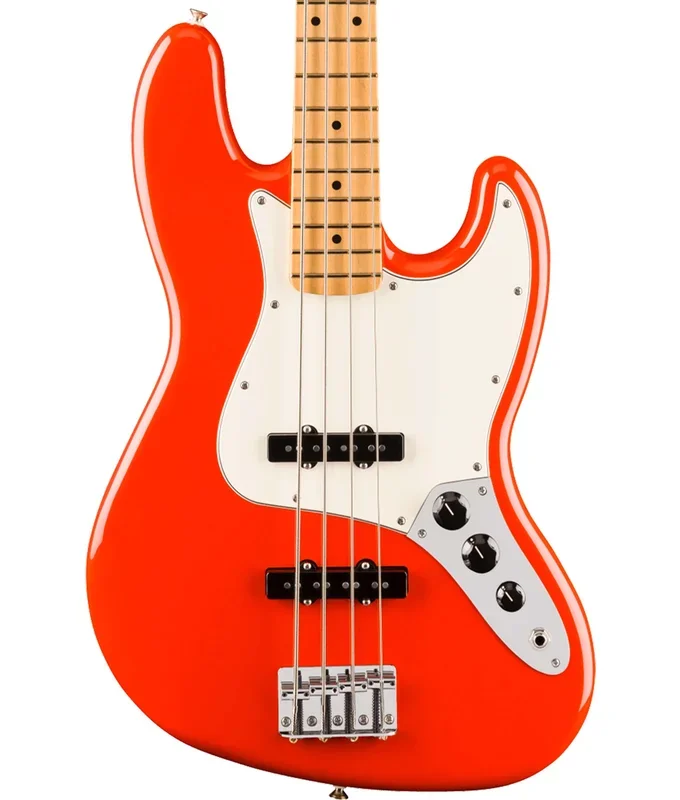 Fender Player II Jazz Bass Guitar, Maple Fingerboard – Coral Red