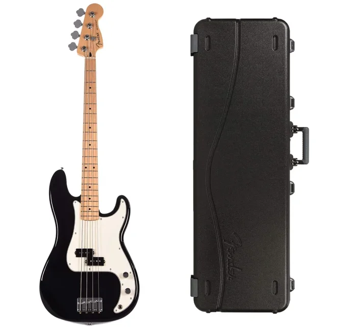 Fender Player Precision Bass Black Bundle w/Fender Molded Hardshell Case