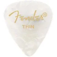 Fender Premium Celluloid 351 Shape Picks | Thin | White Moto | 12-Pack