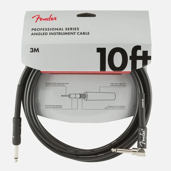 Fender Professional Series Instrument Cable 10′ Angled