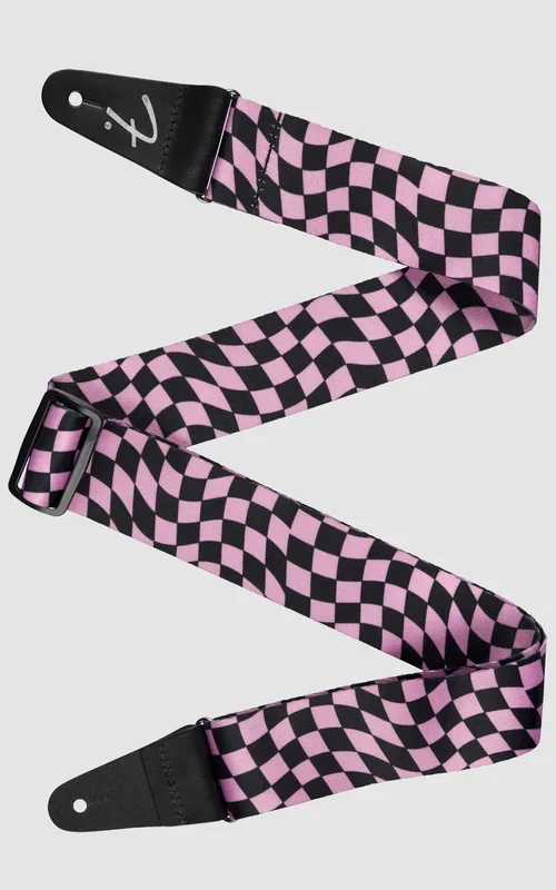 Fender Wavy Checkerboard Polyester Strap Pink