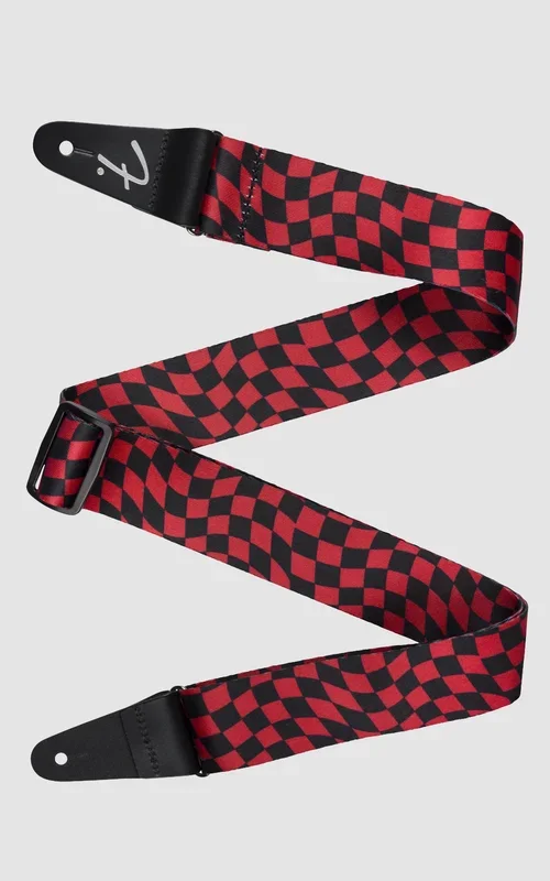 Fender Wavy Checkerboard Polyester Strap Red