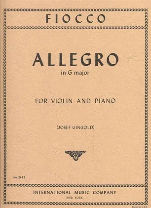 Fiocco, J.H. (Gingold): Allegro (violin & piano)