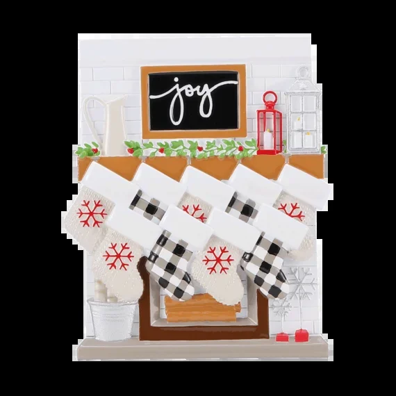 Fireplace Mantle Family Family of 9