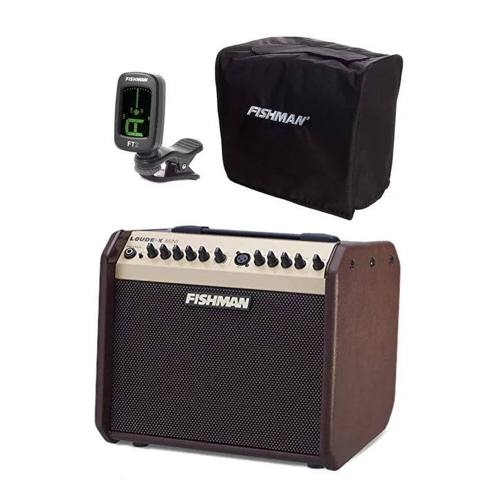 Fishman Loudbox Mini 60w Acoustic Guitar Amplifier w/FREE FT-2 Flip On Clip-On Digital Tuner and Slip Cover