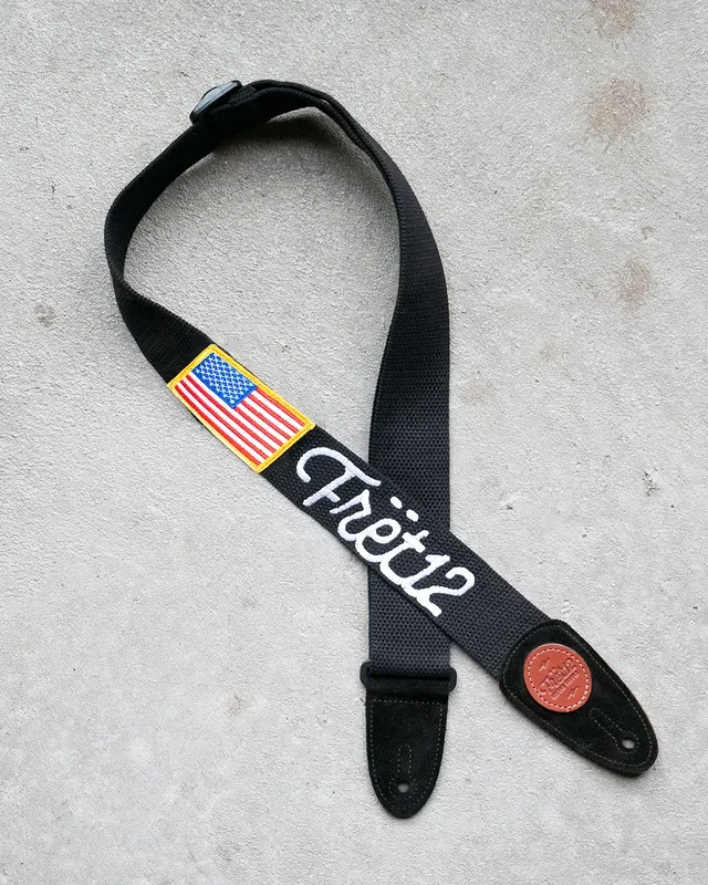 FRET12 OLD GLORY FLAG GUITAR STRAP – SCRIPT LOGO