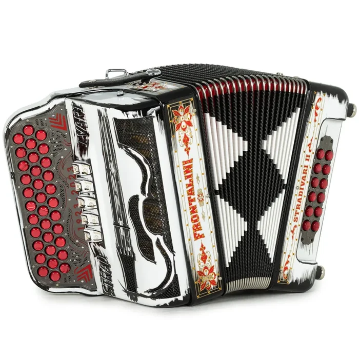 Frontalini Stradivari II 5 Switch GCF Accordion in Cartoon Black with Red