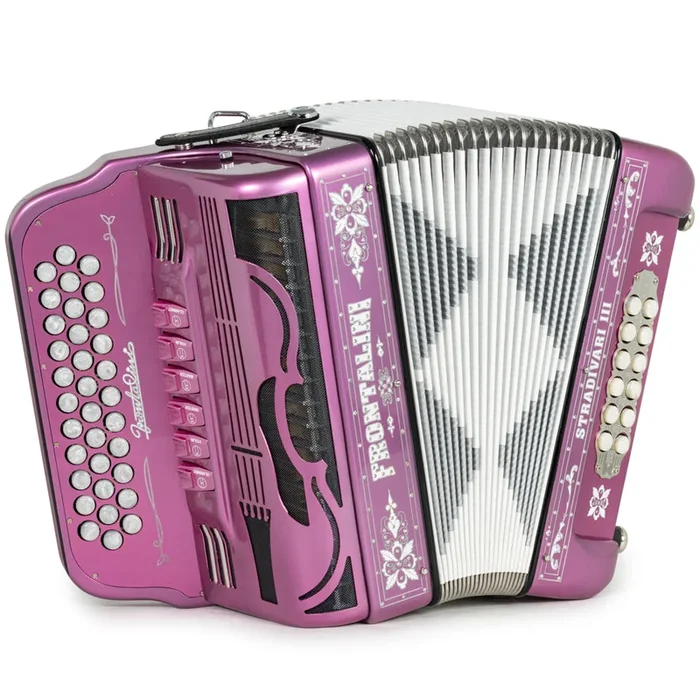Frontalini Stradivari III 6 Switch 2-Tone FBE-EAD Accordion Hot Pink with White