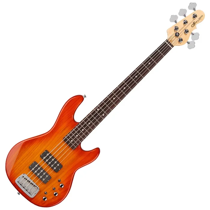 G&L Tribute Series L-2500 5 String Bass Guitar – Honeyburst