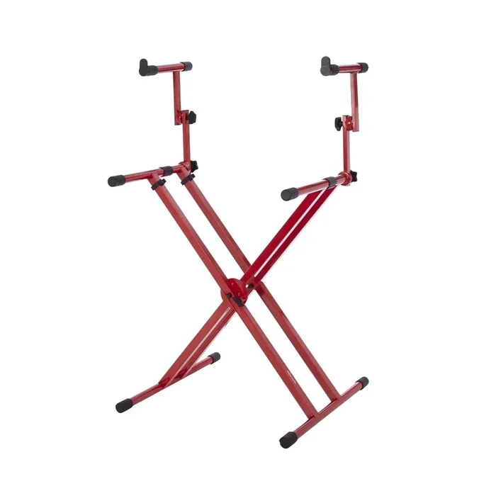 Gator Frameworks GFW-KEY-5100X 2-Tier X-Style Keyboard Stand – Red