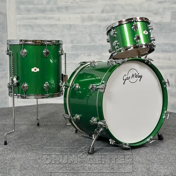 George Way Aristocrat Studio 3pc Drum Set 20/12/14 Elbaite Metallic Green