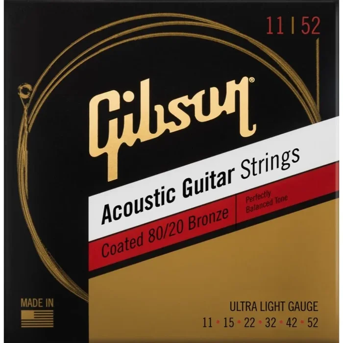 Gibson Coated 80/20 Bronze Acoustic Guitar Strings