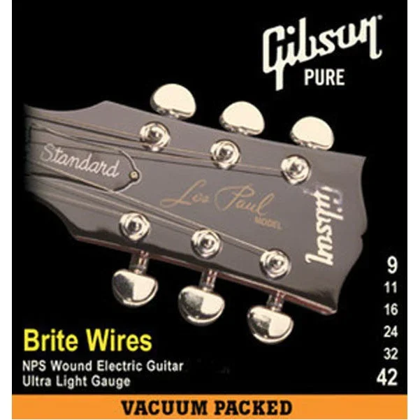 Gibson SEG-700UL Electric Guitar Strings Brite Wires – 0.009-0.042