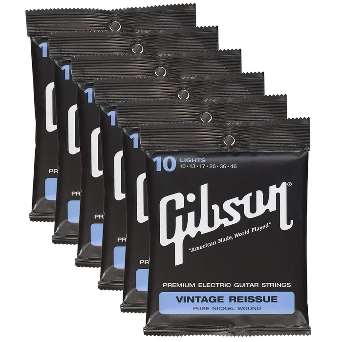 Gibson Vintage Reissue Electric Strings 10-46 (6 Pack Bundle)