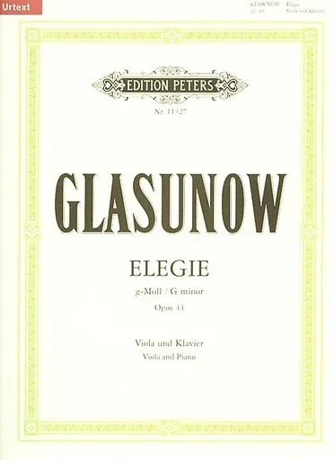 Glazunov (Glasunow): Elegie (Elegy) Op. 44 in g minor (viola & piano)