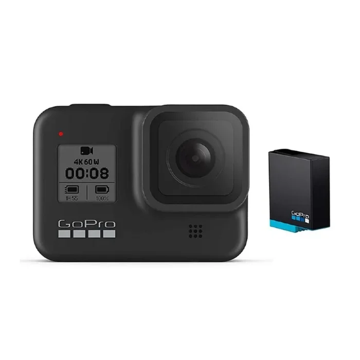 GoPro Hero 8 Hypersmooth Streamlined 4k Action Camera With Extra Battery- Black with 2 Year Warranty