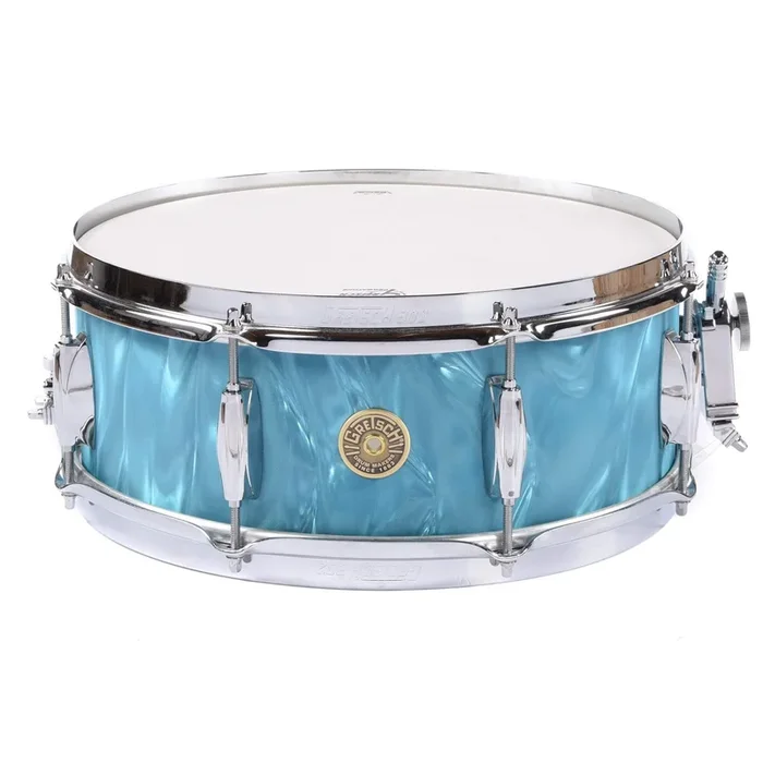 Gretsch 5.5×14 Broadkaster 8-Lug Snare Drum Aqua Satin Flame