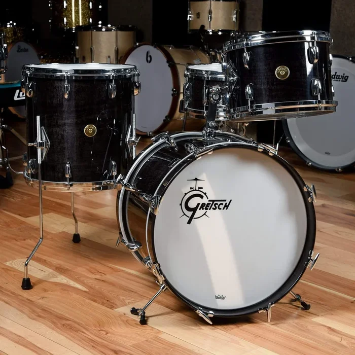 Gretsch USA Custom 12/14/18/14 4pc. Drum Kit Gloss Black (Vintage Build)