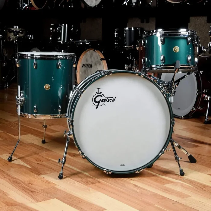 Gretsch USA Custom 13/16/24 3pc. Drum Kit Cadillac Green Gloss