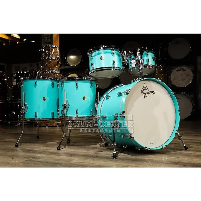 Gretsch USA Custom 5pc Drum Set w/Mount Satin Seafoam Green