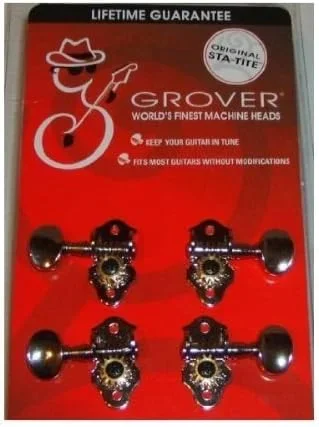 Grover 8N Sta-Tite Geared Ukulele Pegs Uke Tuners – Set of 4 NIckel