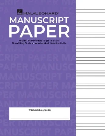 Hal Leonard Manuscript Paper 64 page – 10 stave