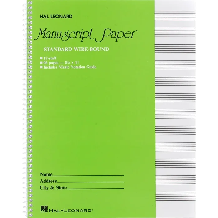 Hal Leonard Spiral Bound Standard Music Manuscript Paper
