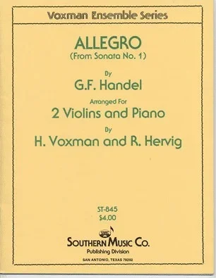 Handel, G.F. (Voxman): Allegro from Sonata #1 (2 violins & piano)