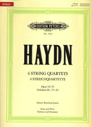 Haydn, F.J. (Rowland-Jones, ed.): 6 String Quartets Op.54 and 55, Hobokern III 57-62 (2 violins, viola, cello)