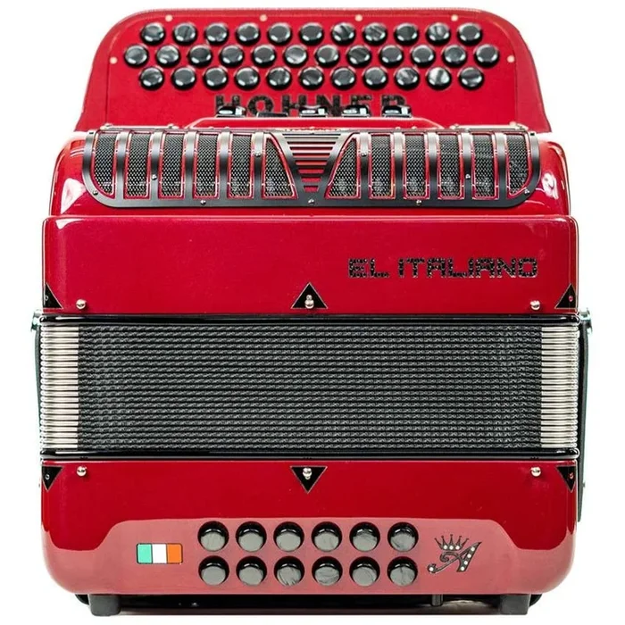 Hohner Anacleto El Italiano III 5 Switch Compact GCF Accordion – RED