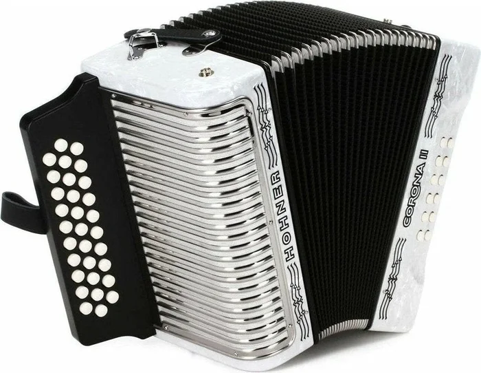 Hohner Button Accordion Corona II FBE White