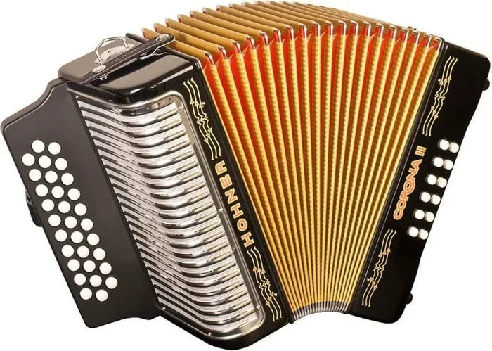 Hohner Button Accordion Corona II GCF Black Laquered